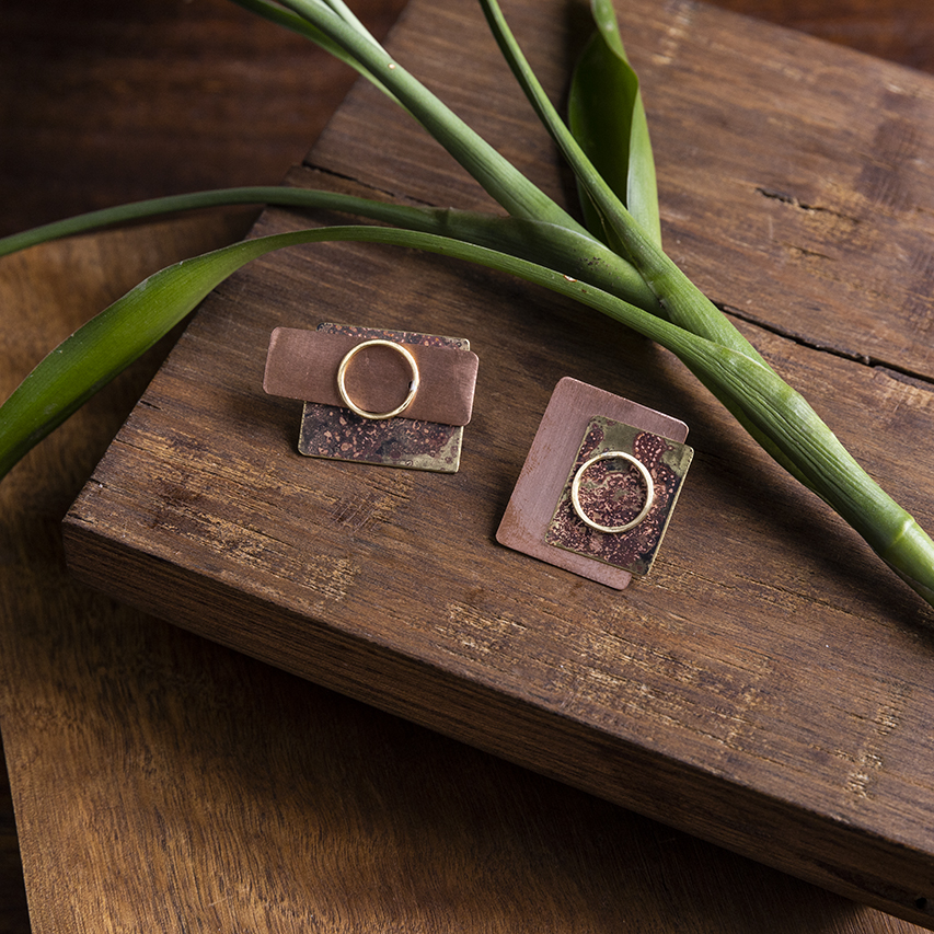 casa pitanga - atelie romã - orecchini colagem - rose 1