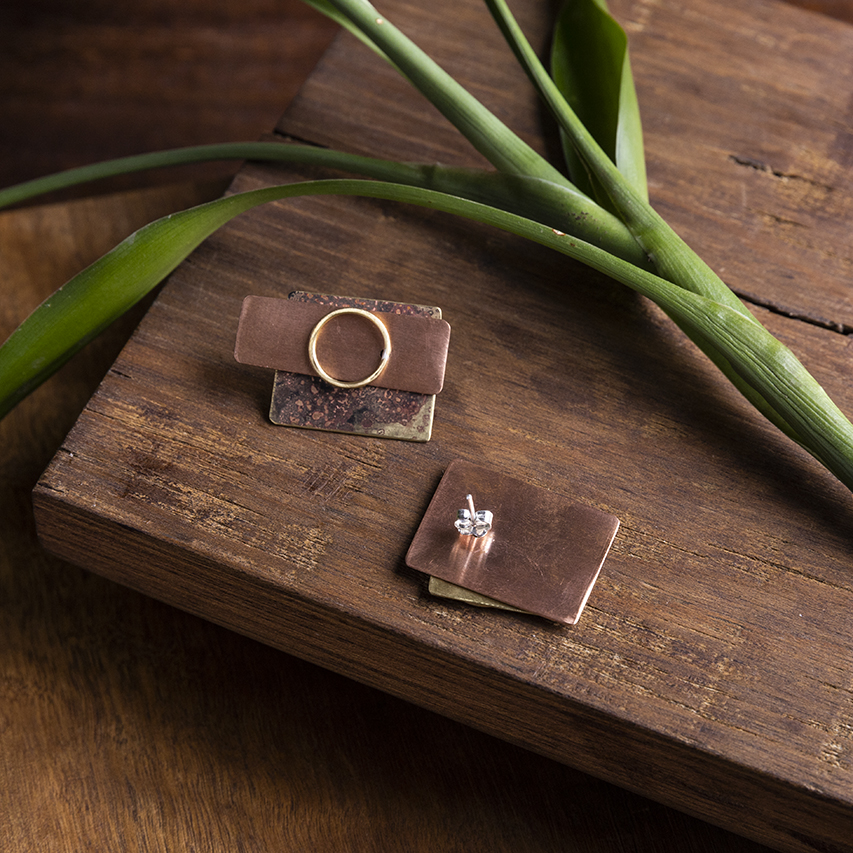 casa pitanga - atelie romã - orecchini colagem - rose 2