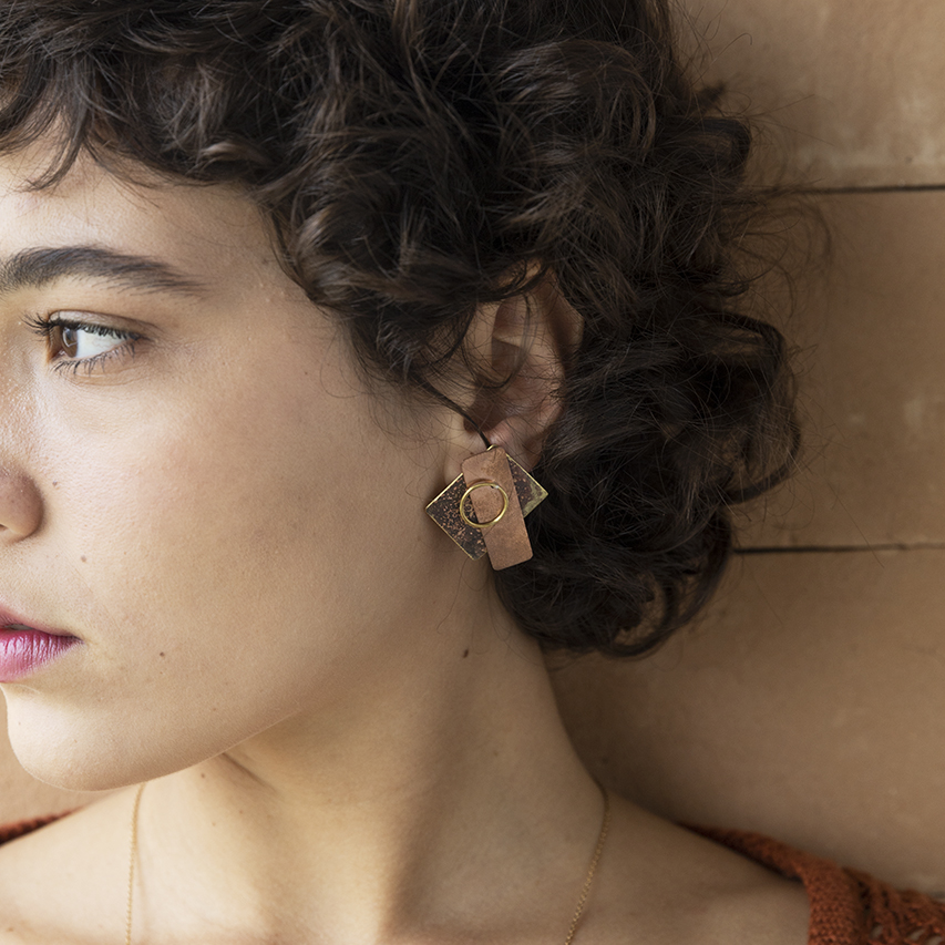 casa pitanga - atelie romã - orecchini colagem - rose 3