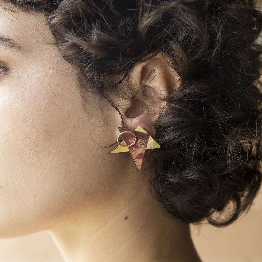 casa pitanga - atelie romã - orecchini colagem - triangolo 3