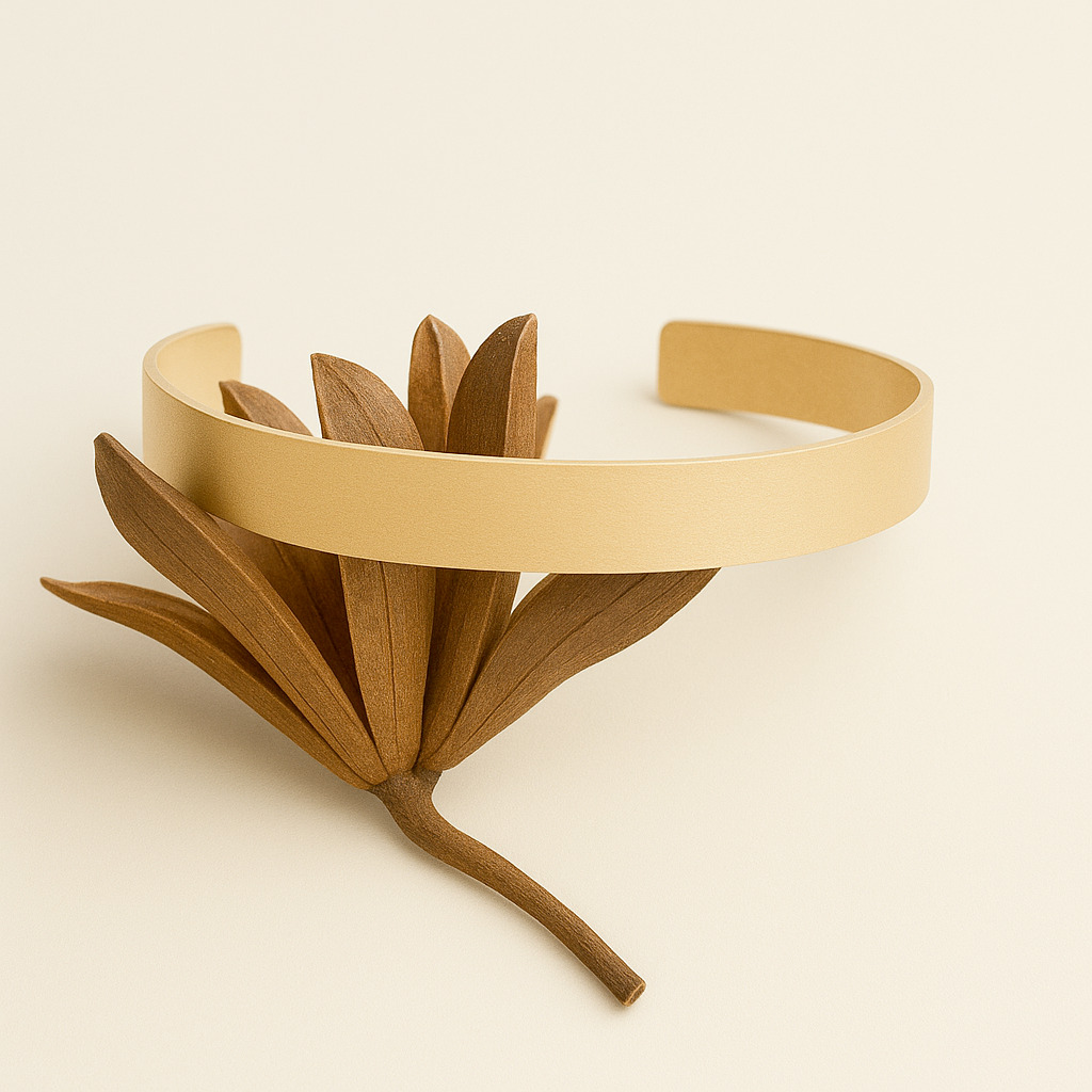 Choker in alluminio fosco dorato