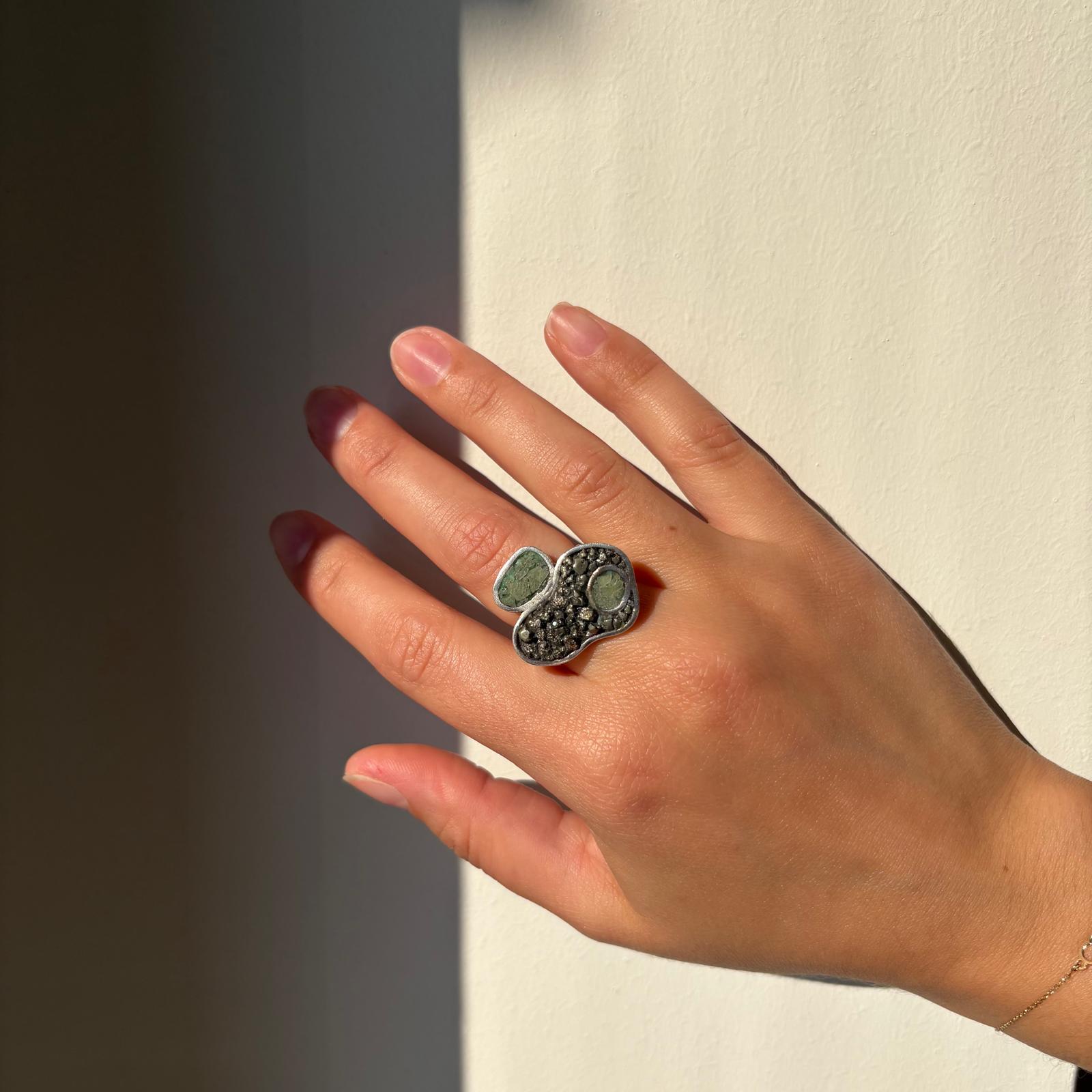 Anello Pirite e Turchese