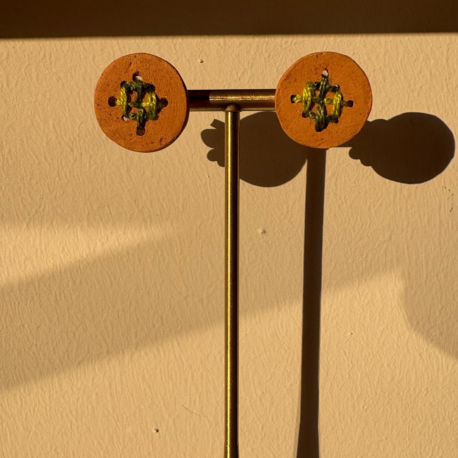 Botão Earrings green