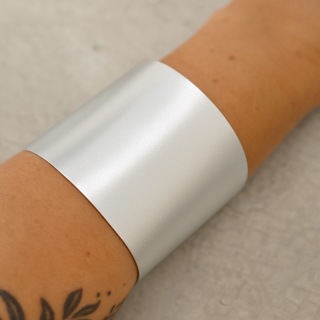 Bracciale largo in alluminio fosco