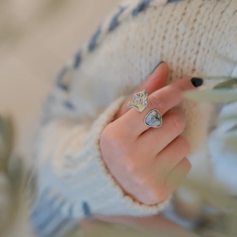 Anello Opale Dendritico