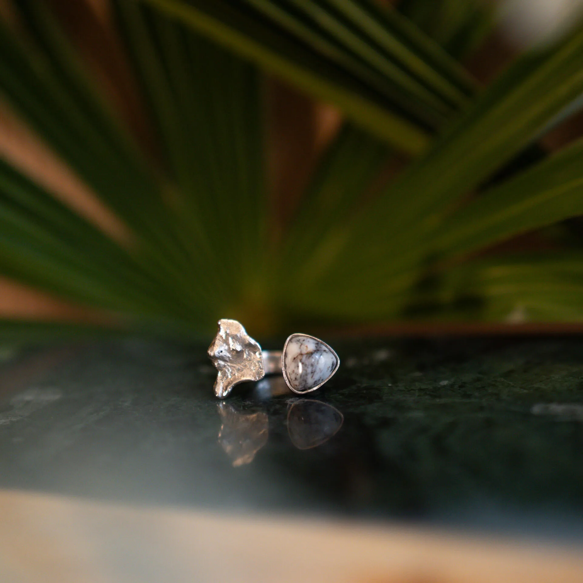Anello Opale Dendritico