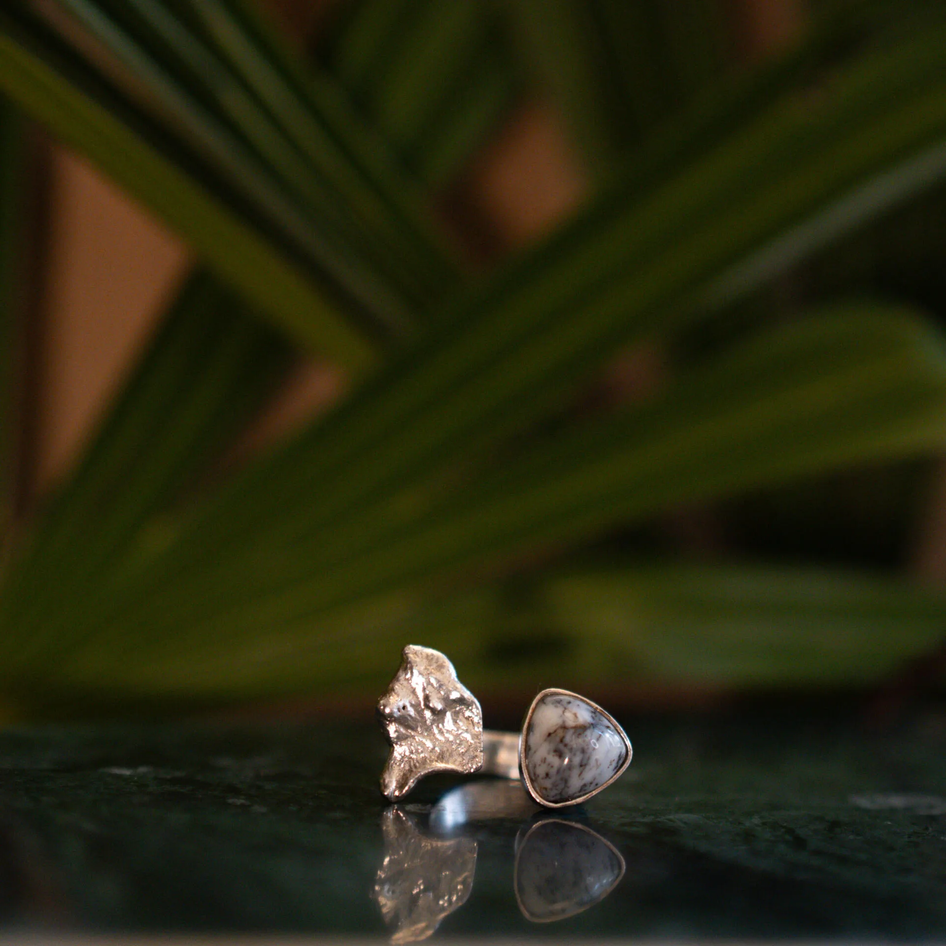 Anello Opale Dendritico